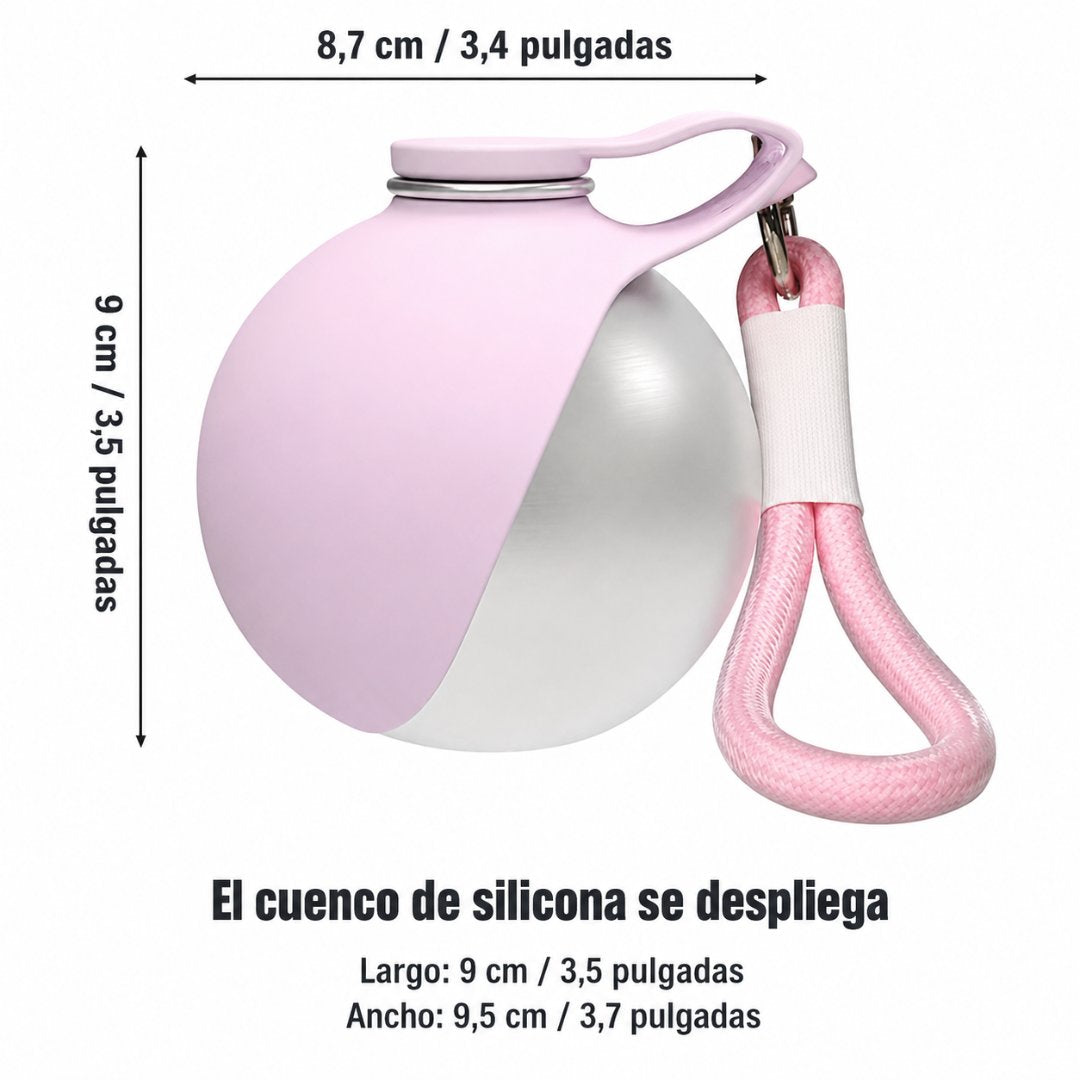 Botella de agua portátil para perros 2 en 1